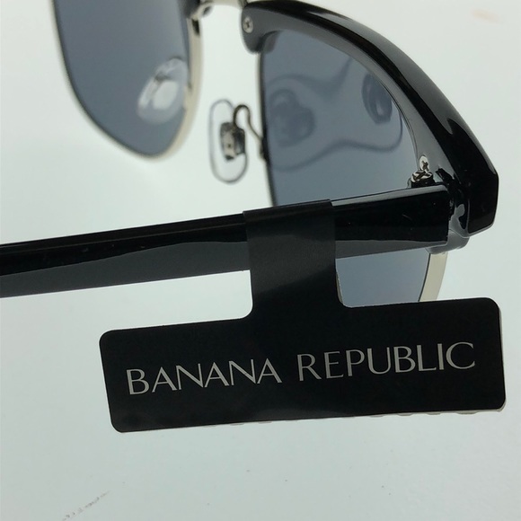 Banana Republic Black/Silver Round Cat Eye Thin Arm Black Tint - Picture 7 of 7